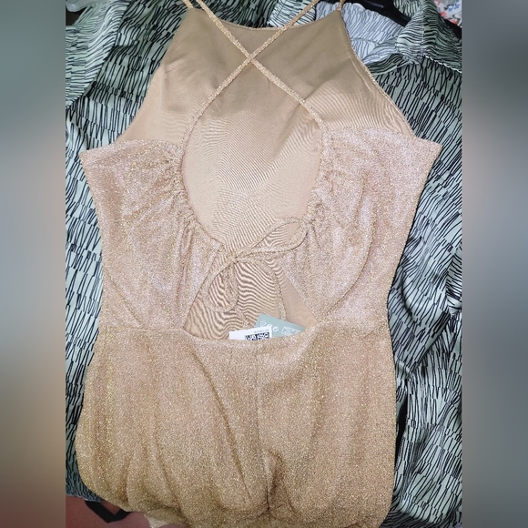 Gold Shimmer Bodycon Dress NWT - Picture 3 of 4